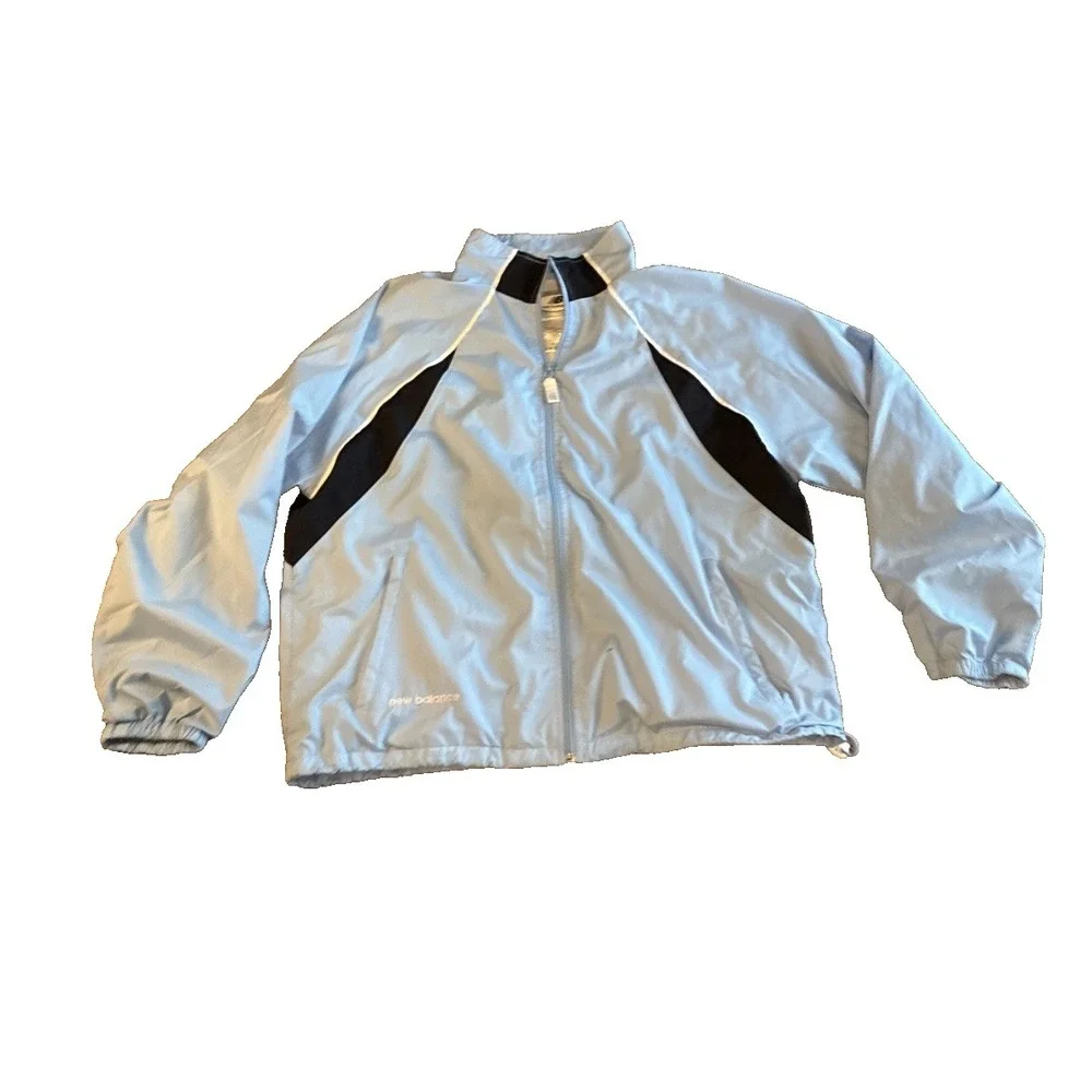 VTG New Balance Men's Jacket XL Baby Blue Windbreaker Retro Color Block Y2K